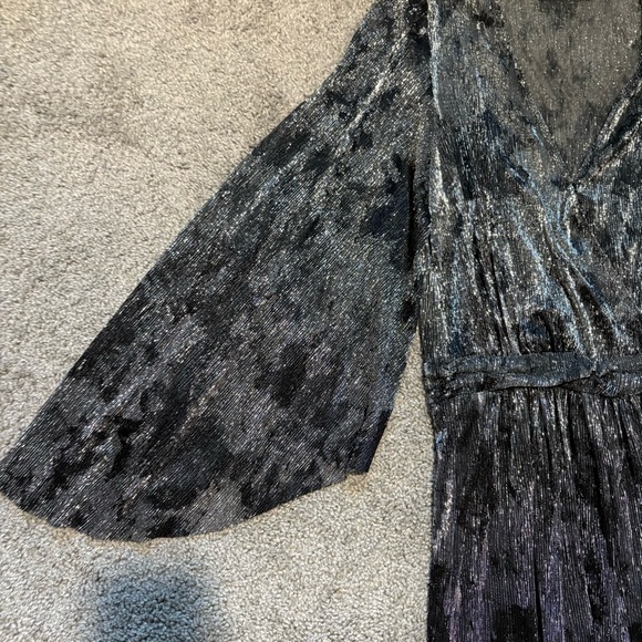 BASH ba&sh Vianca Wrap Effect Metallic Maxi Gown Size 2 US M $630.00 - Picture 4 of 12